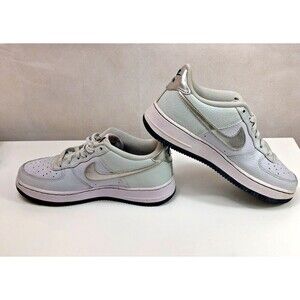 Nike Air Force 1 Low Youth Pure Platinum Metallic Silver Basketball Shoes 6Y